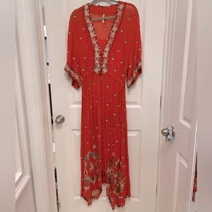 Free people kimono style dress with slip